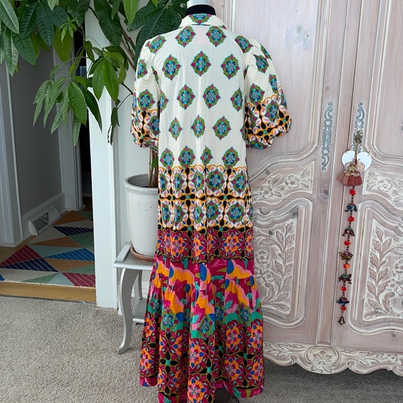 By Anthropologie Mixed Print Buttondown Maxi Dress - Picture 6 of 12